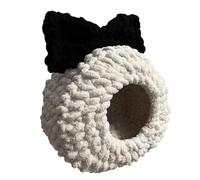 WYFTOY DIY Cat Beb,Crochet Kit for Beginners, Knitting Kit with Chenille Yarn, Scratch-Resistant, Step-by-Step Video Tutorials, for Pet Lovers (20cm Ring, 30cm Bed Diameter/White)
