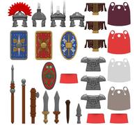 WYFTOY Modern Military Special Forces Building Blocks Set,27PCS Medieval Roman Officers and Soldier Weapons and Armor Building Block Set (QR Guide)