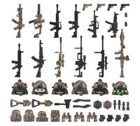 WYFTOY Modern Military Special Forces Building Blocks Set, 44PCS Soldier Figures Model Army Equipment with Helmets, Equipment and Weapons (QR Guide)