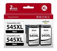WYFYINK 545 XL Ink Cartridges Replacement for Canon 545 Black Ink Cartridge PG 545XL Black PG545 PG-545 546 for Cannon TS3350 TS3355 TS3300 TS3150 MG2551S TR4550 TR4650 TR4551 MX495 Printers (2 Black)