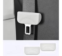 WYFZ 2 Pcs Seat Belt Buckle Cover for FORD MUSTANG MACH-E ab 2020, Safety Clip Protector Silicone Sleeve Guard Anti-Scratch Noise Reduction Shield,White-A