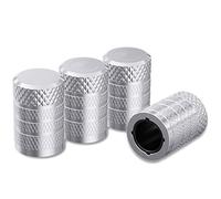 WYFZ 4Pcs Tire Valve Stem Caps for Jaguar F-Pace 2016-, Corrosion Resistant Coating Aluminum Tyre Caps Full Protection Against Dirt Dust & Leaks,Silver