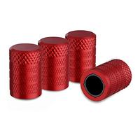 WYFZ 4Pcs Tire Valve Stem Caps for Land Rover Range Rover Sport Velar Evoque Discovery 5 3 2, Corrosion Resistant Coating Aluminum Tyre Caps Full Protection Against Dirt Dust & Leaks,Red