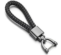 WYFZ Genuine Leather Car Keychain for VW Atlas 2018-2025 6/7 Seat, Keyrings Zinc Alloy Buckle Detachable Key Chain Holder 360°Rotatable Swivel Anti Lost D Ring,A