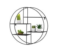 WYFZT Floating Shelves Decorative Round Multi Wall Shelf Storage Organiser Unit Display Rack Wall Mounted Shelving, Metal Circle Hanging Shelf, Modern Creative, Black (Size : 70×16×70cm)