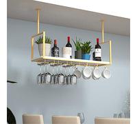 WYFZT Kitchen Ceiling Rack, Ceiling-Mounted Hanging Utensil Pan Rack Metal Pan Pot Rack Storage Shelves Organiser Rack Flower Shelf, Wood and Metal, White (Size : 80×30×60cm)