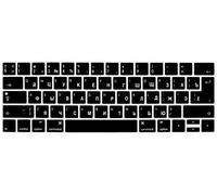 WYGCH Russian Language Keyboard Cover for MacBook Pro 13 15 inch 2019 2018 2017 and 2016 with Touch Bar and Touch ID Model: A2159 A1989 A1706/A1990 A1707, USA and European Version