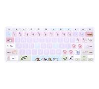 WYGCH Silicon Keyboard Cover Skin for HP Chromebook 11 G2/G3/G4/G5/G6 EE, 14 CA/AK/X Series, Cute Cat, Silicone, 14 inches, x86_64