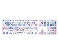 WYGCH Ultra Thin Extended Silicone Keyboard Protective Cover Skin for Apple Mac Aluminum Wired Keyboard MB110LL/B (A1243) Numeric Keypad (Cute Print,US Layout,Bohemian)