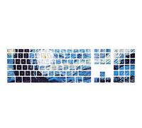 WYGCH Ultra Thin Extended Silicone Keyboard Protective Cover Skin for Mac Aluminum Wired Keyboard MB110LL/B (A1243) Numeric Keypad (Cute Print,US Layout,Van Gogh)