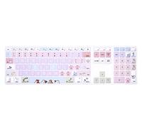 WYGCH Ultra Thin Extended Silicone Keyboard Protective Cover Skin for Mac Aluminum Wired Keyboard MB110LL/B (A1243) Numeric Keypad (Cute Print,US Layout,Cute Cat)
