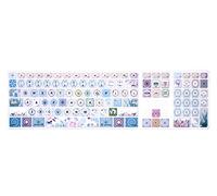 WYGCH Ultra Thin Extended Silicone Keyboard Protective Cover Skin for Mac Aluminum Wired Keyboard MB110LL/B (A1243) Numeric Keypad (Cute Print,US Layout,Garland)