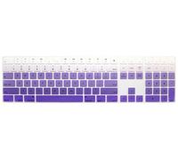 WYGCH Ultra Thin Silicone Full Size Wireless Numeric Keyboard Cover Skin for Mac 2017 Magic Keyboard with Numeric Keypad MQ052LL/A A1843 US Layout,Ombre Purple