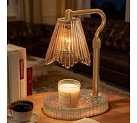 WYghyronic Candle Warmer Lamp with Adjustable Height - Flameless 4-Level Dimmable Wax Warmer, Timer Function & Stylish Design in Multiple Colors(Brown)