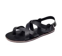 Wygwlg Mens Open Toe Cross Straps Bunion Sandals | With Adjustable Metal Buckle Strap,Non-slip Foot Big Toe Correction Flat Slippers