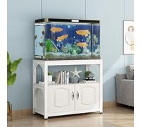 WYHBXD Aquarium Stand - Heavy Duty Fish Tank for 20 to 55 Gallon, Storage Cabinet with Doors, Multi-Tier Shelf for Reptile Enclosure, Home Decor & Pet Supplies(White,120x50x70/47x20x27.5")