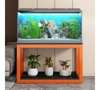 WYHBXD Fish Tank Stand,2-tier Rack Shelf Heavy Duty Metal Frame Aquarium,Reptile Terrarium for Long,Breeder(Orange,100x45x70cm/39x18x27.5")