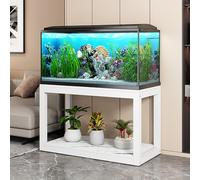 WYHBXD Fish Tank Stand,2-tier Rack Shelf Heavy Duty Metal Frame Aquarium,Reptile Terrarium for Long,Breeder(White,90x45x70cm/35x18x27.5")