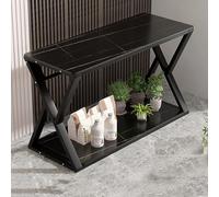 WYHBXD Fish Tank Stand Large Aquarium, Metal Heavy Duty 20 Gallon Turtle Shelf, Reptile with Sintered Stone Tabletop(Black,120x40x71cm/47x16x28)