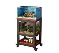 WYHBXD Fish Tank Stand, Metal Aquarium, Double-Layer Storage Design, Suitable for Home and Office Use, 660LBS Capacity(Teak,51x50x103cm/20x20x41)