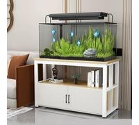 WYHBXD Fish Tank Stand with Storage Cabinet, Heavy Duty Metal Frame Aquarium with Anti-slip Foot Pads, 550 LBS Capacity,for Reptile Turtle(Walnut,60x50x70cm/24x20x27.5")