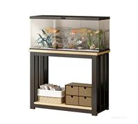 WYHBXD Heavy Duty Aquarium Stand with Waterproof Wooden Top, Black/White Metal Frame with Closed Storage Area, 500+ LBS Capacity Fish Tank for 20-29 Gallon Tanks(Black,90x40x70cm/35x16x28)
