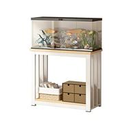 WYHBXD Heavy Duty Aquarium Stand with Waterproof Wooden Top, Black/White Metal Frame with Closed Storage Area, 500+ LBS Capacity Fish Tank for 20-29 Gallon Tanks(White,60x40x70cm/24x16x28)