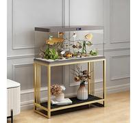 WYHBXD Modern 10-30 Gallon Aquarium Stand with Storage Shelf - Heavy Duty Gold/Black Metal Fish Tank, Sturdy Display Rack for Living Room, Home Decor, Plant & Organizer(Gold,60x30x70cm/24x12x27.5")