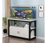 WYHBXD Ornate Aquarium Stand with Storage - Heavy-Duty Fish Tank Base for 30-65 Gallon Tanks, Open Shelf for Decor, Pet Supplies Organizer(White,120x50x70/47x20x27.5")