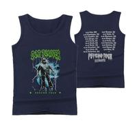 WYHMCNHM Don Toliver Merch Psycho Tour Lightning 2025 T-Shirts Women Clothes Trend Casual Short Sleeveless Top (Navy,XS)