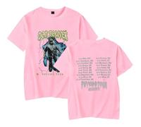 WYHMCNHM Don Toliver Merch Psycho Tour Lightning 2025 T-Shirts Women Clothes Trend Casual Short Sleeve Top (Pink,S)
