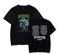 WYHMCNHM Don Toliver Merch Psycho Tour Lightning 2025 T-Shirts Women Clothes Trend Casual Short Sleeve Top (Black,XXL)