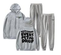 WYHMCNHM Jessica Baio Watching every petal drop Merch Hoodie and SWEATPANTS set pop print Unisex Casual Street Clothing (Grey Grey,L)