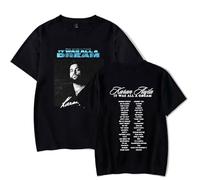 WYHMCNHM Karan Aujla Merch It was All A Dream World Tour T-Shirts Women Men Clothes Trend Casual Short Sleeve Top (Black,XS)
