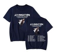 WYHMCNHM Livingston A Hometown 2024 Tour T-Shirts Merch Women Clothes Trend Casual Short Sleeve Top (Navy,4XL)