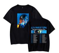 WYHMCNHM Livingston The Story Continues Tour 2025 T-Shirts Merch Women Clothes Trend Casual Short Sleeve Top (Black,M)