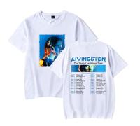 WYHMCNHM Livingston The Story Continues Tour 2025 T-Shirts Merch Women Clothes Trend Casual Short Sleeve Top (White,XL)