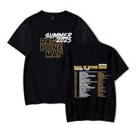 WYHMCNHM Rag'n'Bone Man T-Shirts Summer Tour 2025 Merch Unisex Trend Casual Short Sleeve Top (Black,XL)