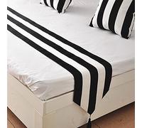 WYHQL Bed Runner Black and White Stripes modern and simple hotel Scarf bed flag bed end Cushion Table flag bed cover cloth mattress bedding decoration strip (Size : 33x245cm (for 1.8m bed))