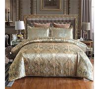 WYHQL Duvet Cover - 100% Microfibre Luxury Satin Jacquard Bedding Set - Duvet Cover+2 Pillowcases (3 piece) (Color : Rose gold, Size : 200X200cm)