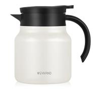 WYHVAND 800ml Thermal Coffee Jug, Double Walled Stainless Steel Vacuum Insulated Coffee Carafe/Flask, Leakproof Lid, for Tea & Hot/Cold Drinks, Cream