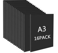 WYIPOLZI 16 Pack A3 Foam Board Black Polystyrene Foam Sheet for Photo Framing, Art Display and Handicraft (297x420mm)