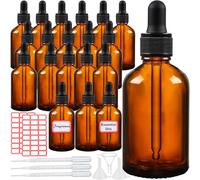 WYIPOLZI 20 Pcs 60ml Amber Glass Bottles with Pipettes Dropping Bottles Glass Bottle for Essential Oils Perfumes Aromatherapy Chemistry Lab Chemicals