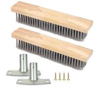 WYIPOLZI 2Pack 12" Wire Broom Head, Steel Wire Broom Head with Stiff Metal Bristle, Effectively Removes Weed Moss & Algae, for Outdoor Yard Brush, Deck Scrub, Patio, Paving, Paths, Drives (Head Only)