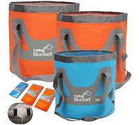 WYIPOLZI 3 PCS Folding Bucket - Collapsible Foldable Buckets - 20L Orange & 12L Bule Lightweight Portable Water Bucket for Outdoor, Camping, Fishing, Gardening, Car Washing