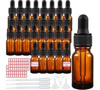 WYIPOLZI 30 Pcs 10ml Amber Glass Dropper Bottles with Pipettes, Empty Dropping Bottles Glass Bottle for Essential Oils Perfumes Aromatherapy Chemistry Lab Chemicals