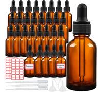 WYIPOLZI 30 Pcs 30ml Amber Glass Dropper Bottles with Pipettes, Dropping Bottles Glass Bottle for Essential Oils Perfumes Aromatherapy Chemistry Lab Chemicals
