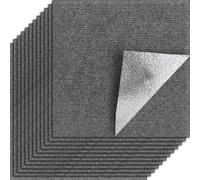 WYIPOLZI 30Pcs 30CM x 31CM Floor Tiles Non-Slip Hardwearing Carpet Tiles Squares Floor Covers for Office Living Room Bedrooms (Grey)