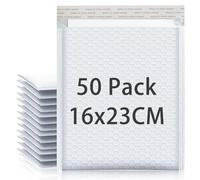 WYIPOLZI 50pcs Bubble Mailers, A5 Padded Envelopes Packaging Bags, 18x23cm Poly Bubble Mailers, Self Seal Bubble Envelopes for Shipping, Mailing, Packaging (White)