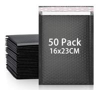 WYIPOLZI 50pcs Padded Envelopes A5 Poly Mailers Small Bubble Mailers Self Seal for Shipping 160x230MM Black